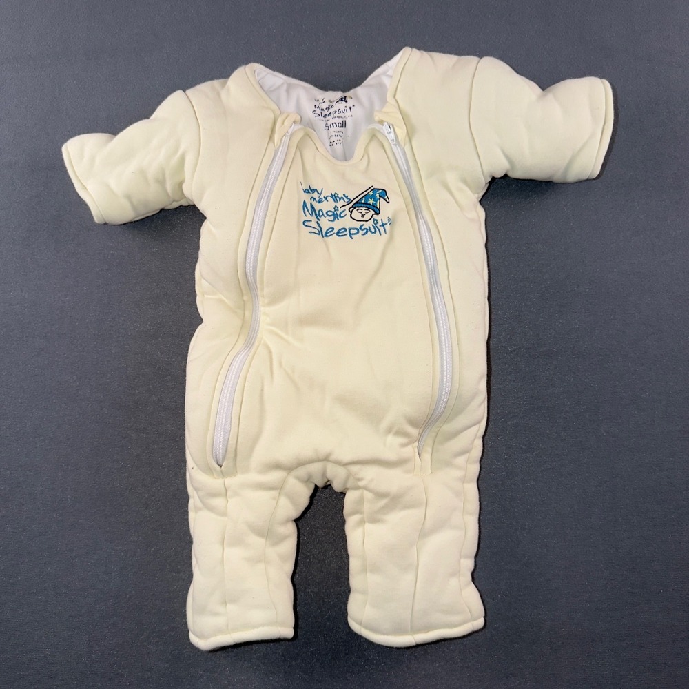 Baby Merlin's Magic Sleepsuit Cream Yellow Cotton Transition Swaddle Small